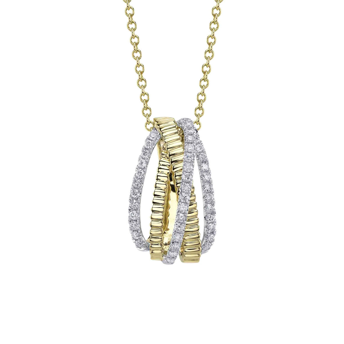 Shy Creation Kate Diamond Ribbed Bridge Necklace