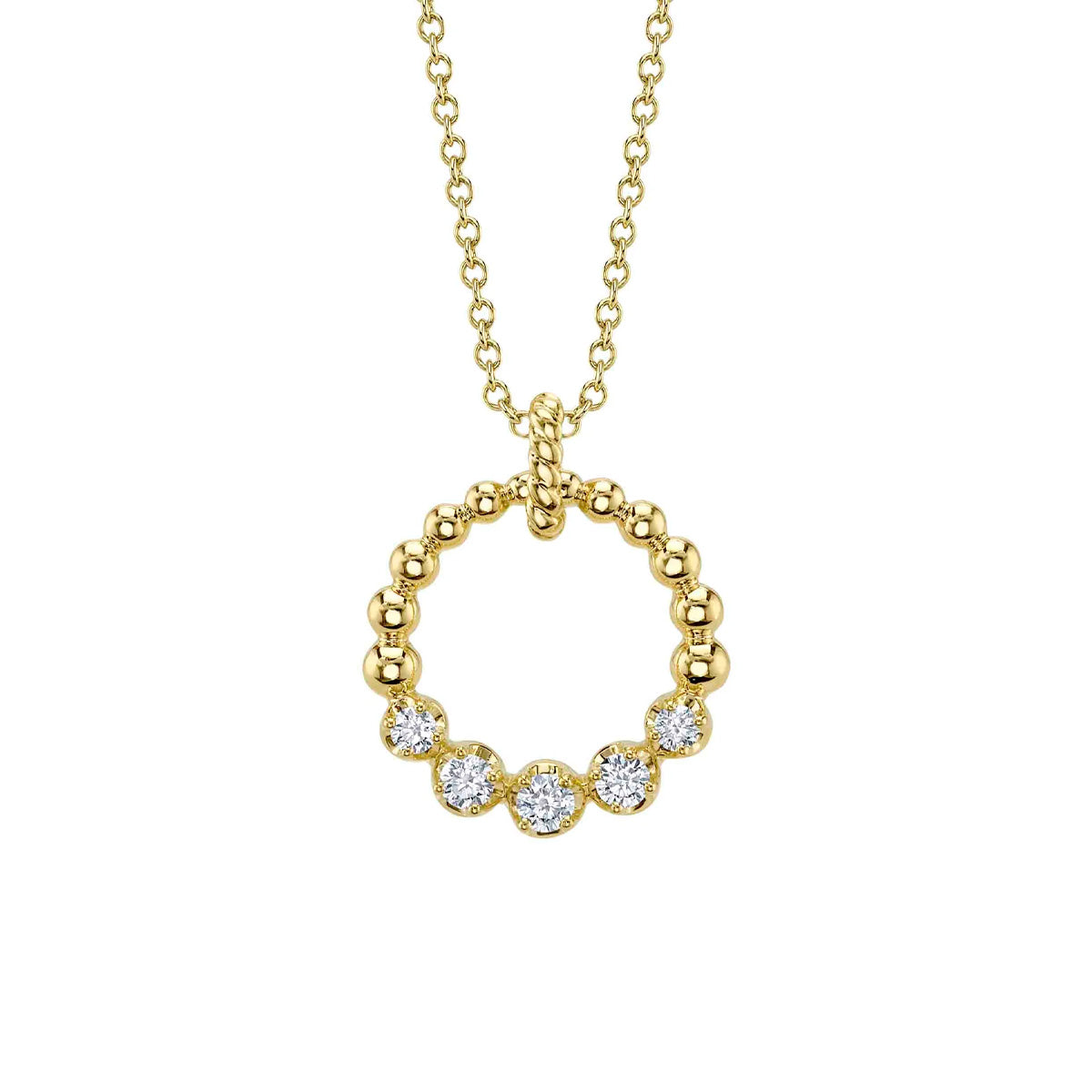 Shy Creation Diana Diamond Circle Crown Setting Necklace
