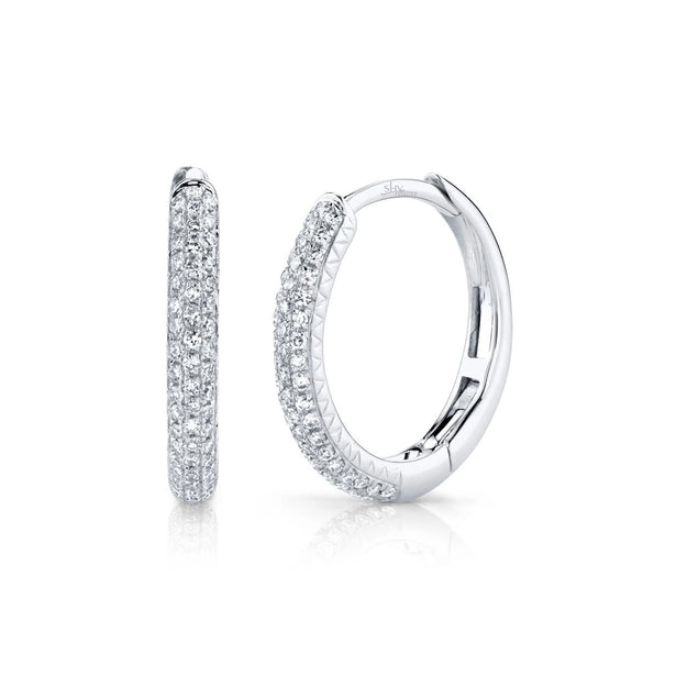 Shy Creation Kate Diamond Pave Hoop Earrings