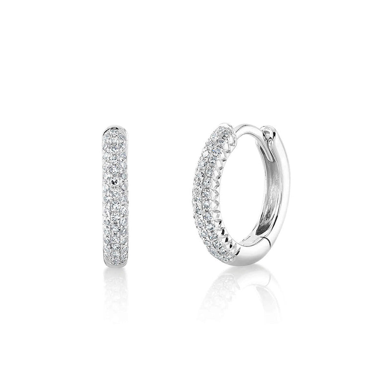 Shy Creation Diamond Pave Huggie Earring