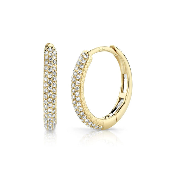 Shy Creation Kate Diamond Pave Hoop Earrings