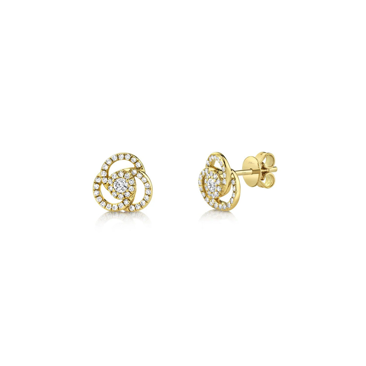 Shy Creation Eden Diamond Love Knot Stud Earrings