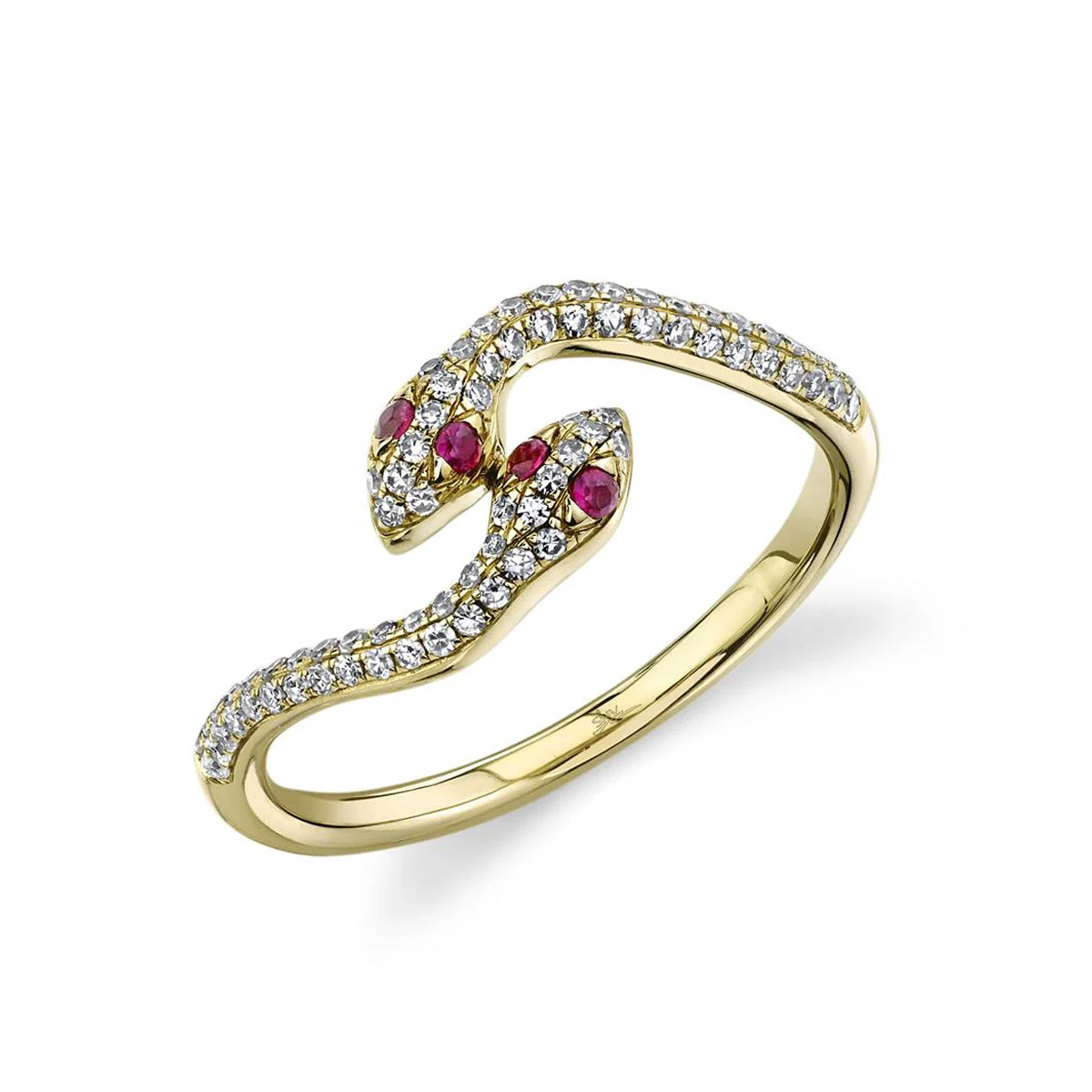 Shy Creation Kate Diamond Ruby Snake Ring