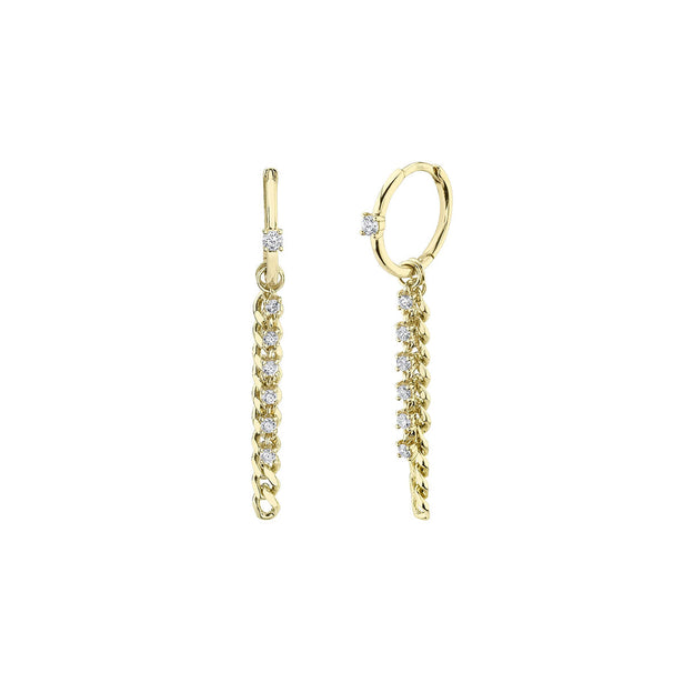 Shy Creation Diamond Link Huggie Earring