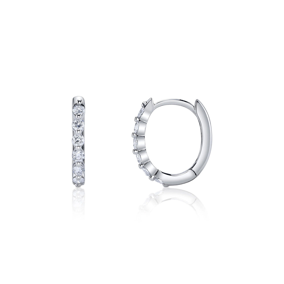 Shy Creation Gia Diamond Oval Huggie Earrings