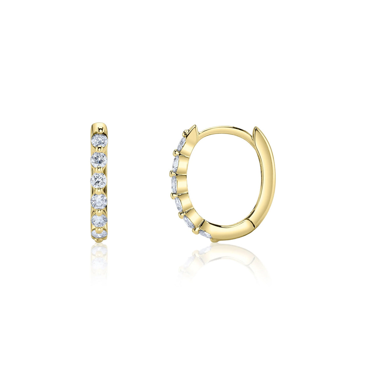 Shy Creation Gia Diamond Oval Huggie Earrings