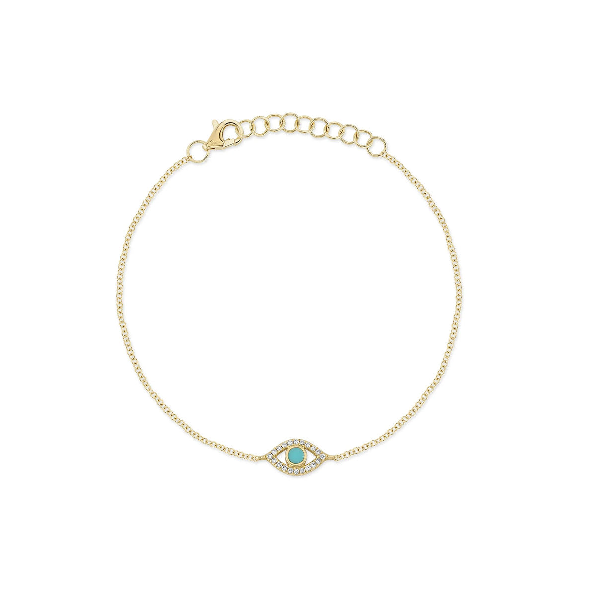 Shy Creation Kate Diamond Composite Turquoise Eye Bracelet