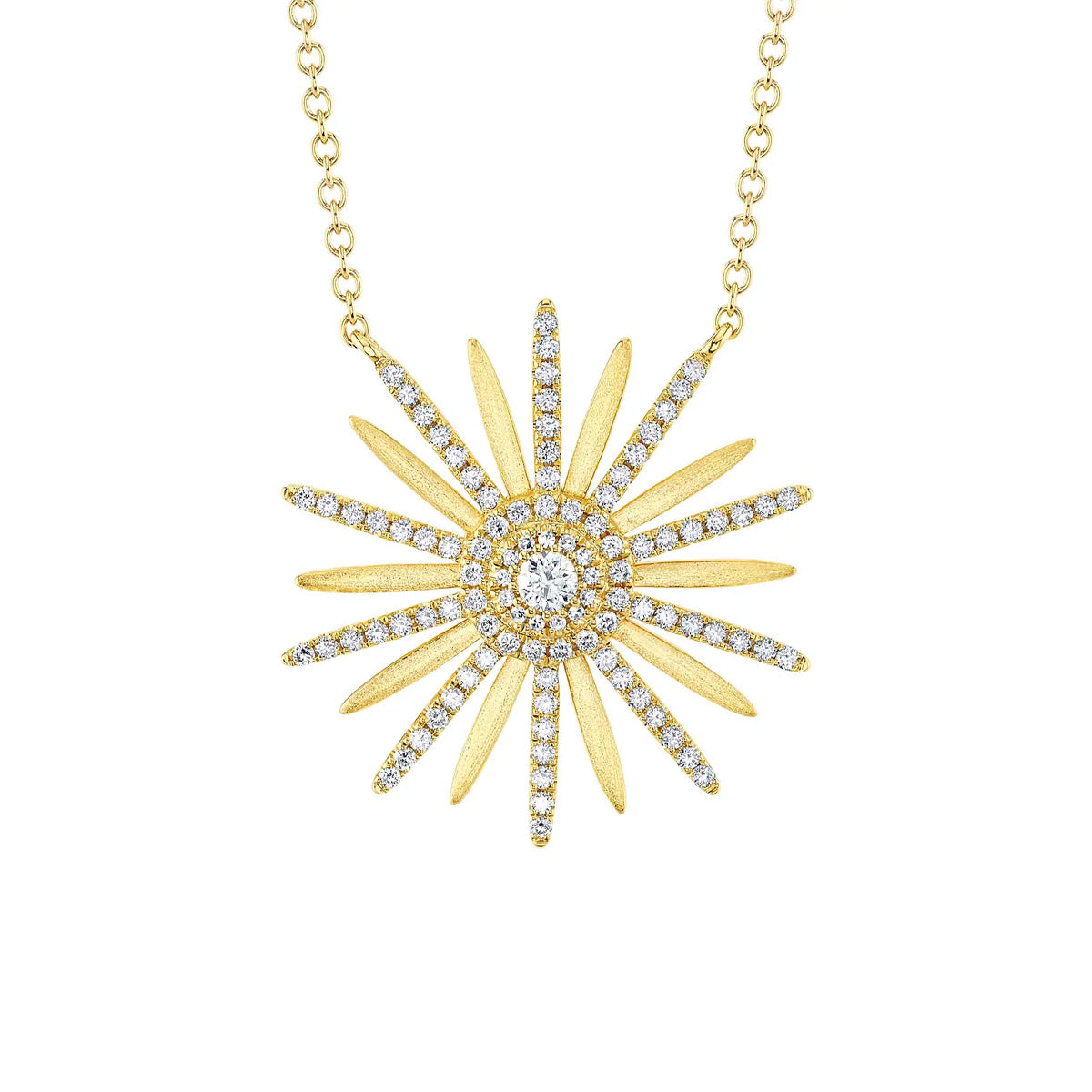 Shy Creation Eden Diamond Flower Matte Necklace