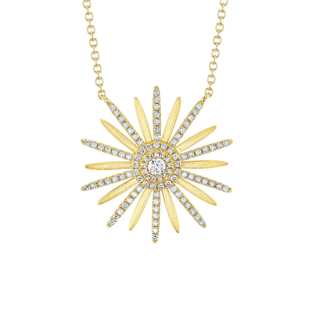 Shy Creation Eden Diamond Flower Matte Necklace
