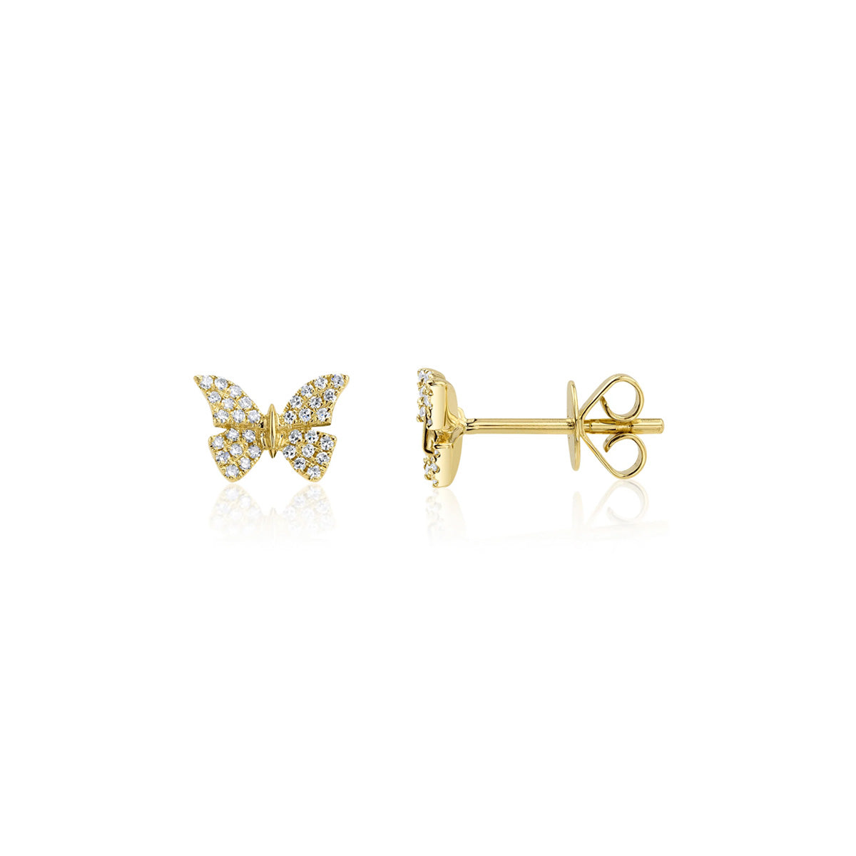 Shy Creation Kate Diamond Butterfly Stud Earrings