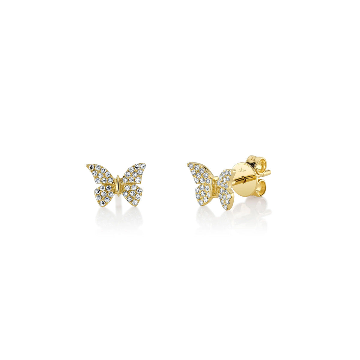Shy Creation Kate Diamond Butterfly Stud Earrings