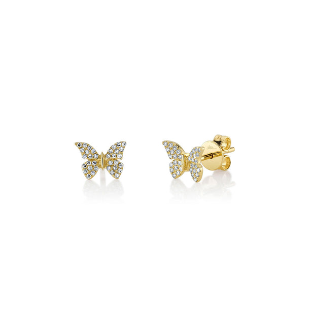 Shy Creation Kate Diamond Butterfly Stud Earrings