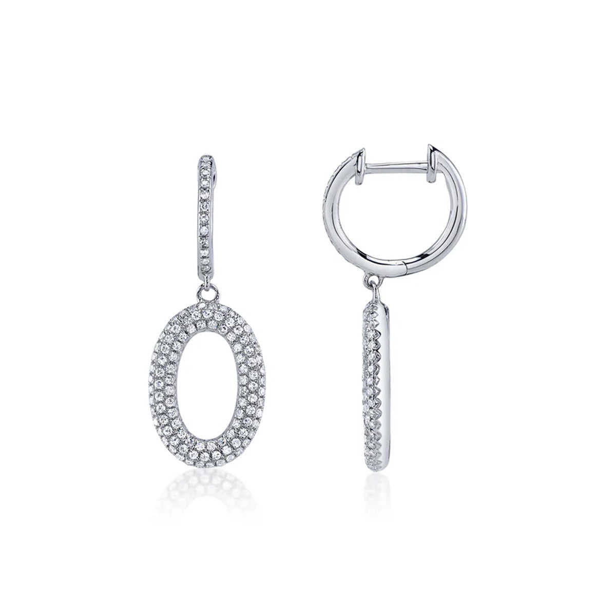 Shy Creation Kate Diamond Pave Oval Earrings