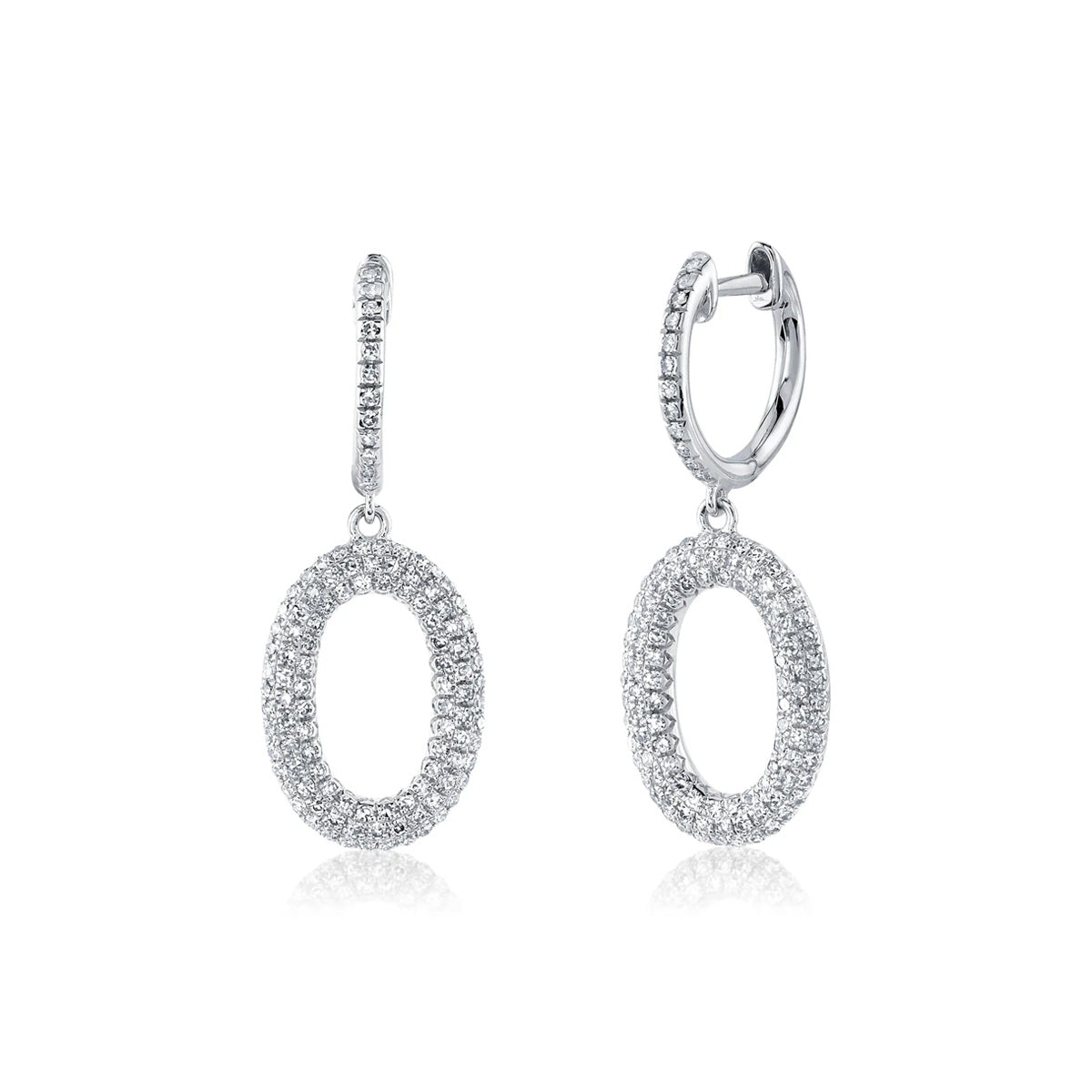 Shy Creation Kate Diamond Pave Oval Earrings