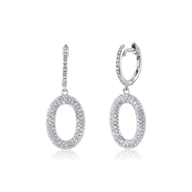 Shy Creation Kate Diamond Pave Oval Earrings