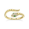 Shy Creation Kate Diamond Green Garnet Snake Ring