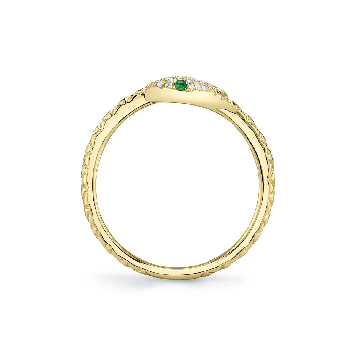Shy Creation Kate Diamond Green Garnet Snake Ring