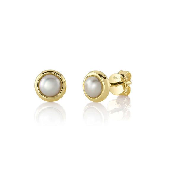 Shy Creation Cultured Pearl Circle Stud Earring