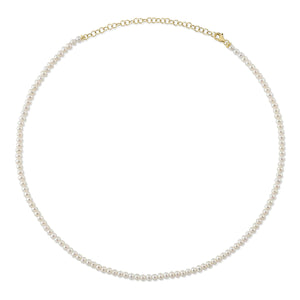 Shy Creation Cultured Pearl Tennis Necklace
