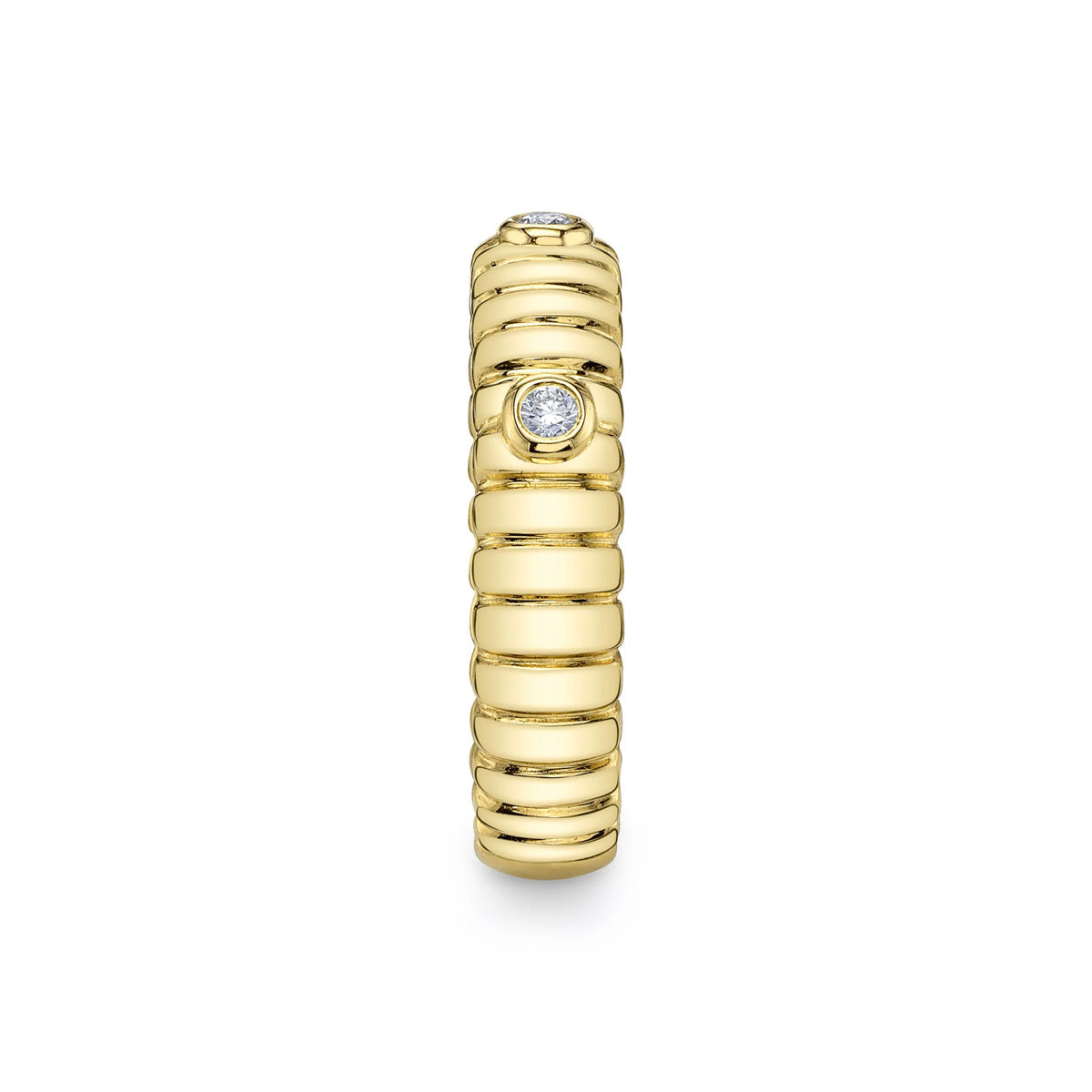 Shy Creation Kate Diamond Bezel Ribbed Band