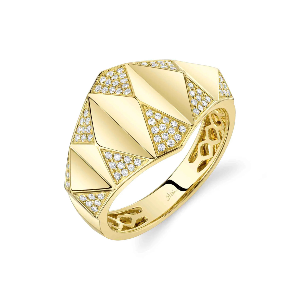 Shy Creation Kate Diamond Pyramid Geo Cut Ring