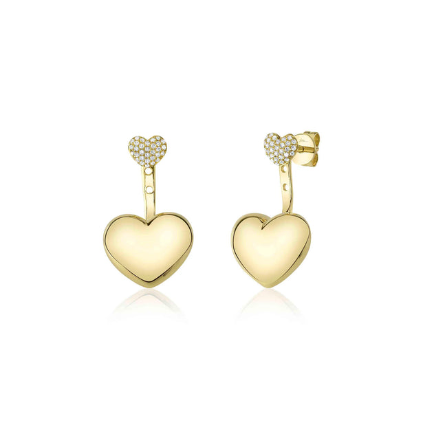 Shy Creation Kate Diamond Pave Heart Earrings