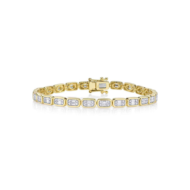 Shy Creation Aleera Diamond Baguette Tennis Bracelet