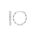 Shy Creation Aleera Diamond Baguette Hoop Earrings