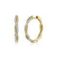 Shy Creation Kate Diamond Twisted Hoop Earrings