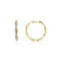 Shy Creation Kate Diamond Twisted Hoop Earrings