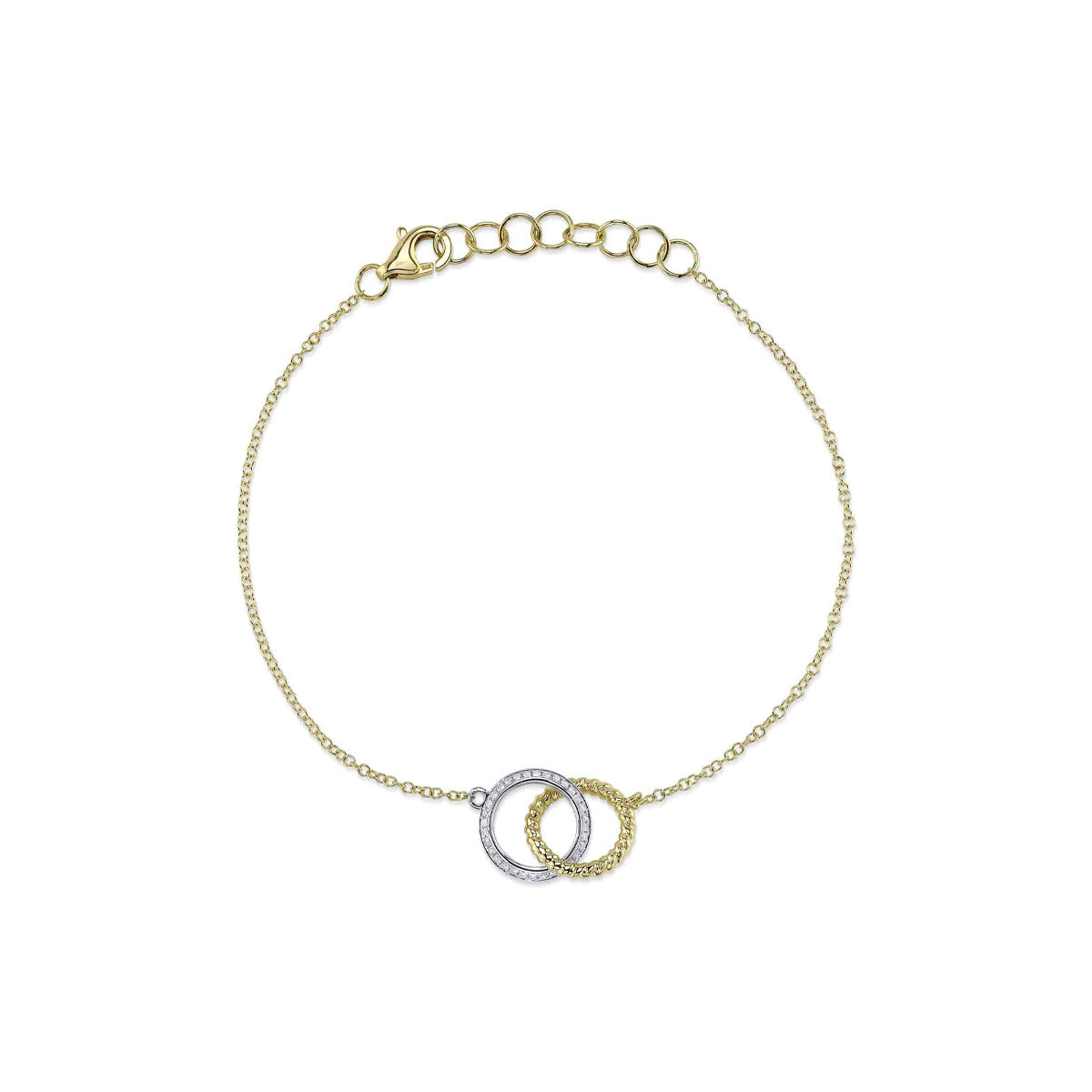 Shy Creation Kate Diamond Two-Tone Circle Bracelet