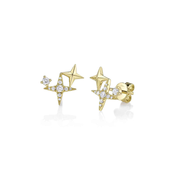 Shy Creation Kate Diamond Star Stud Earrings