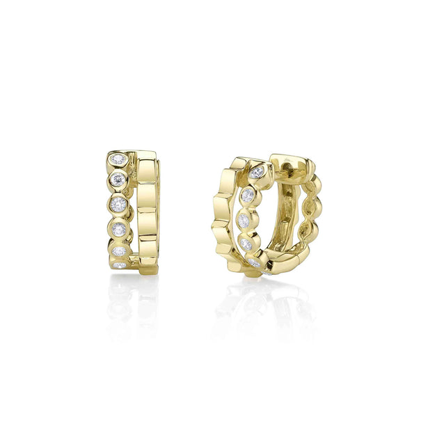 Shy Creation Bailey Diamond Bezel Huggie Earrings