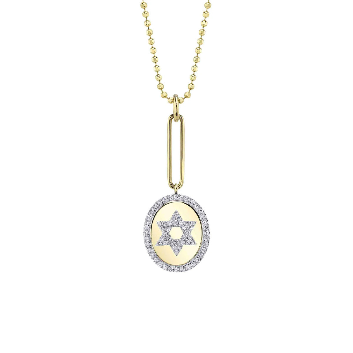 Shy Creation Kate Diamond Star Of David Faceted Necklace