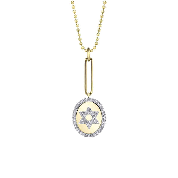 Shy Creation Kate Diamond Star Of David Faceted Necklace