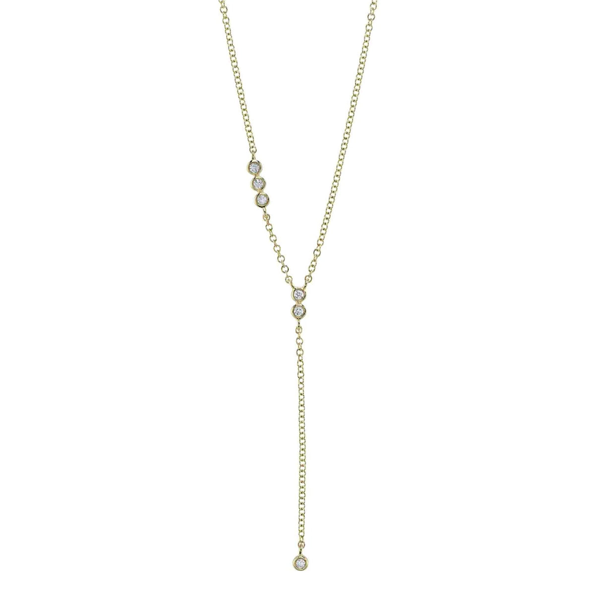 Shy Creation Kate Diamond Bezel Lariat Necklace