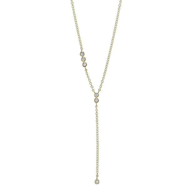 Shy Creation Kate Diamond Bezel Lariat Necklace