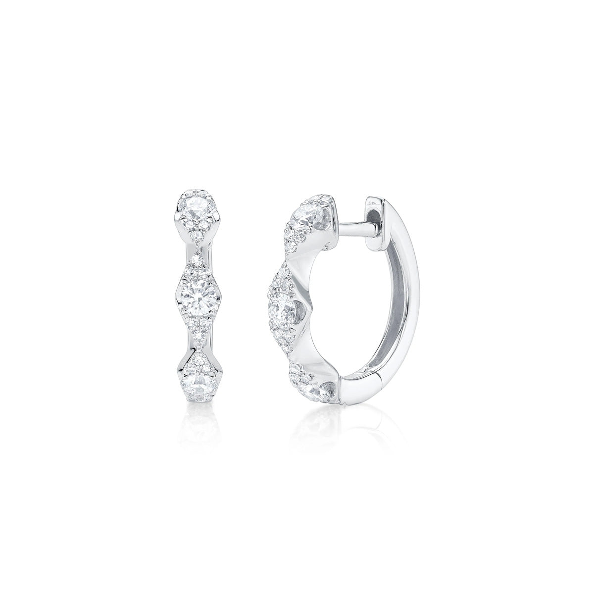 Shy Creation Kate Diamond Huggie Earrings