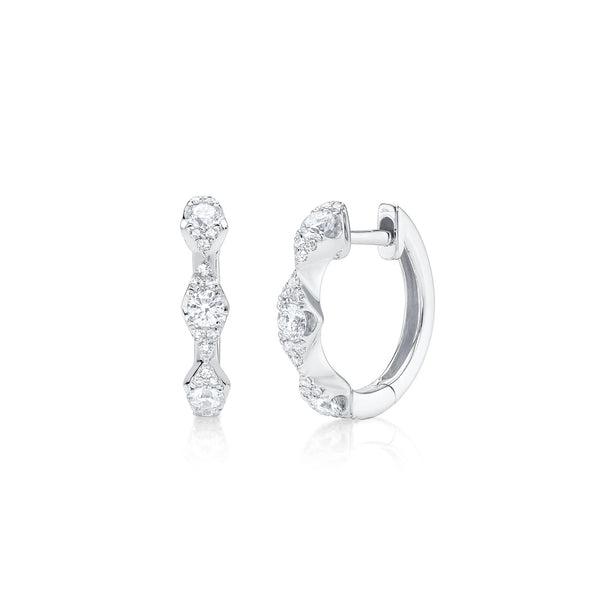 Shy Creation Kate Diamond Huggie Earrings