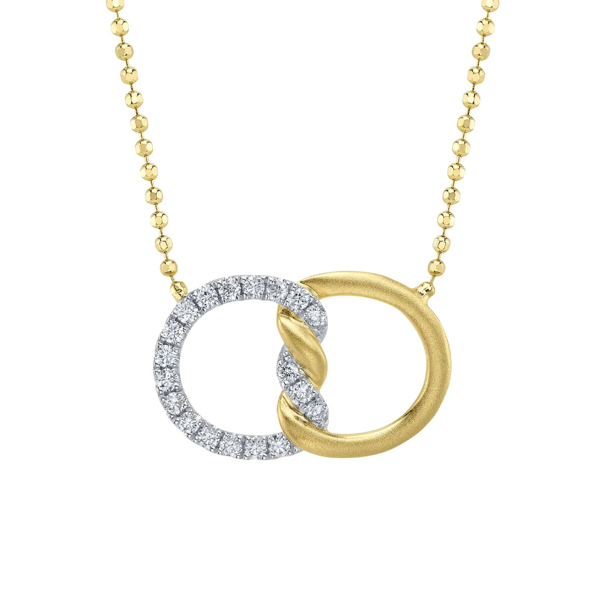 Shy Creation Kate Diamond Matte Faceted Ball Chain Necklace