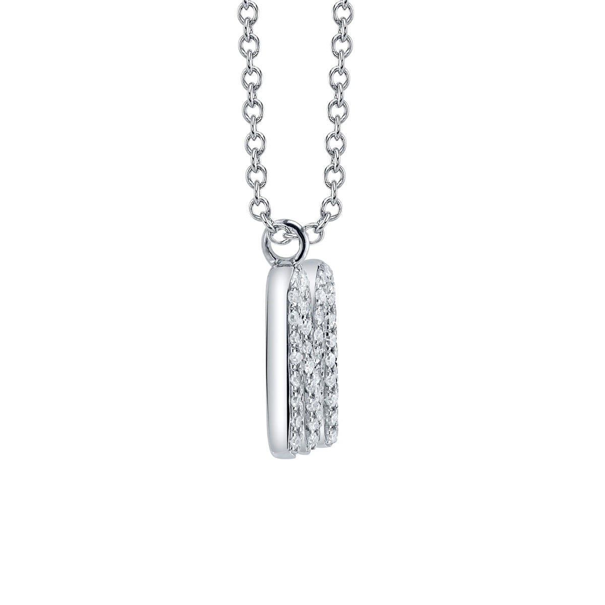 Shy Creation Diamond Pave "M" Necklace