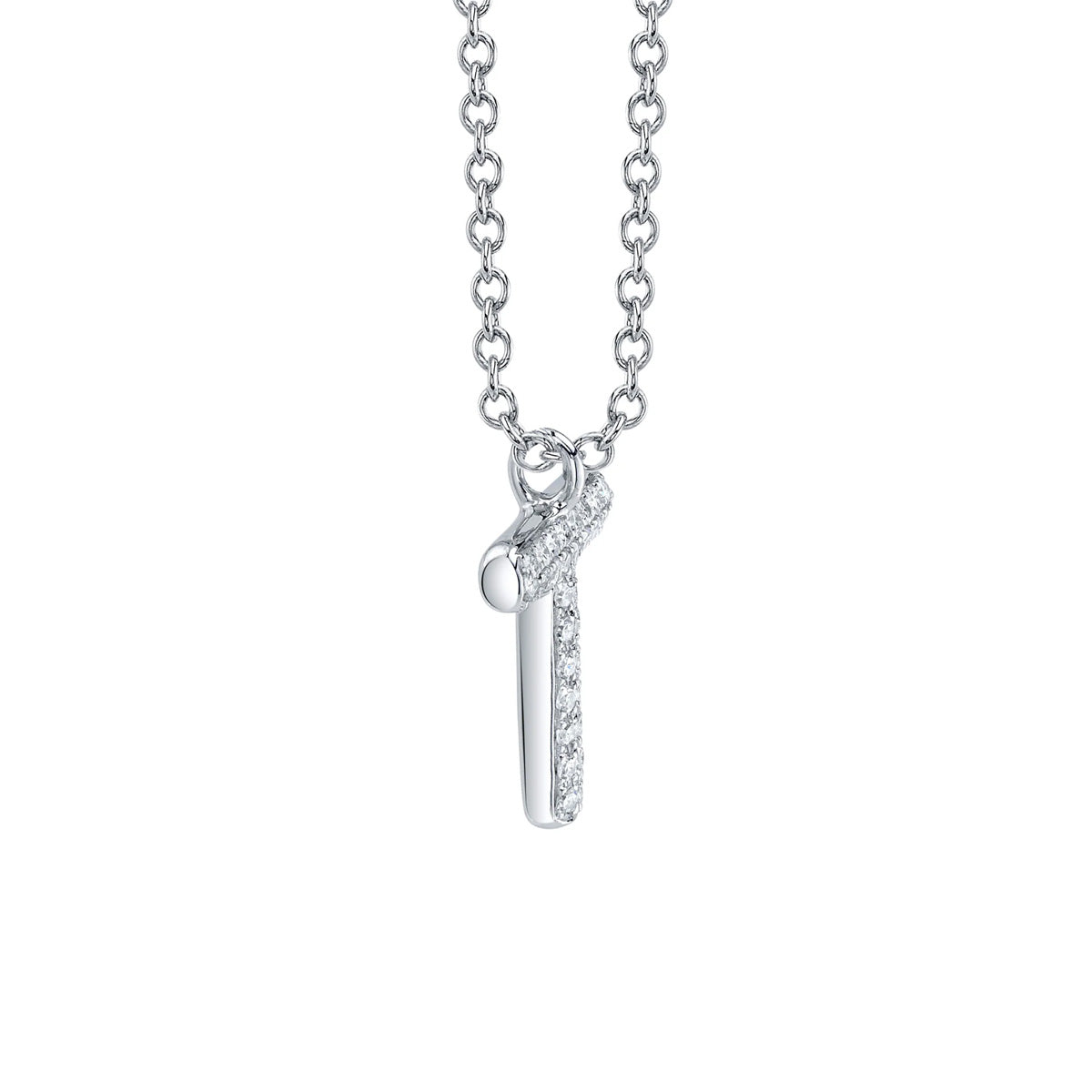 Shy Creation Kate Diamond Pave "T" Necklace