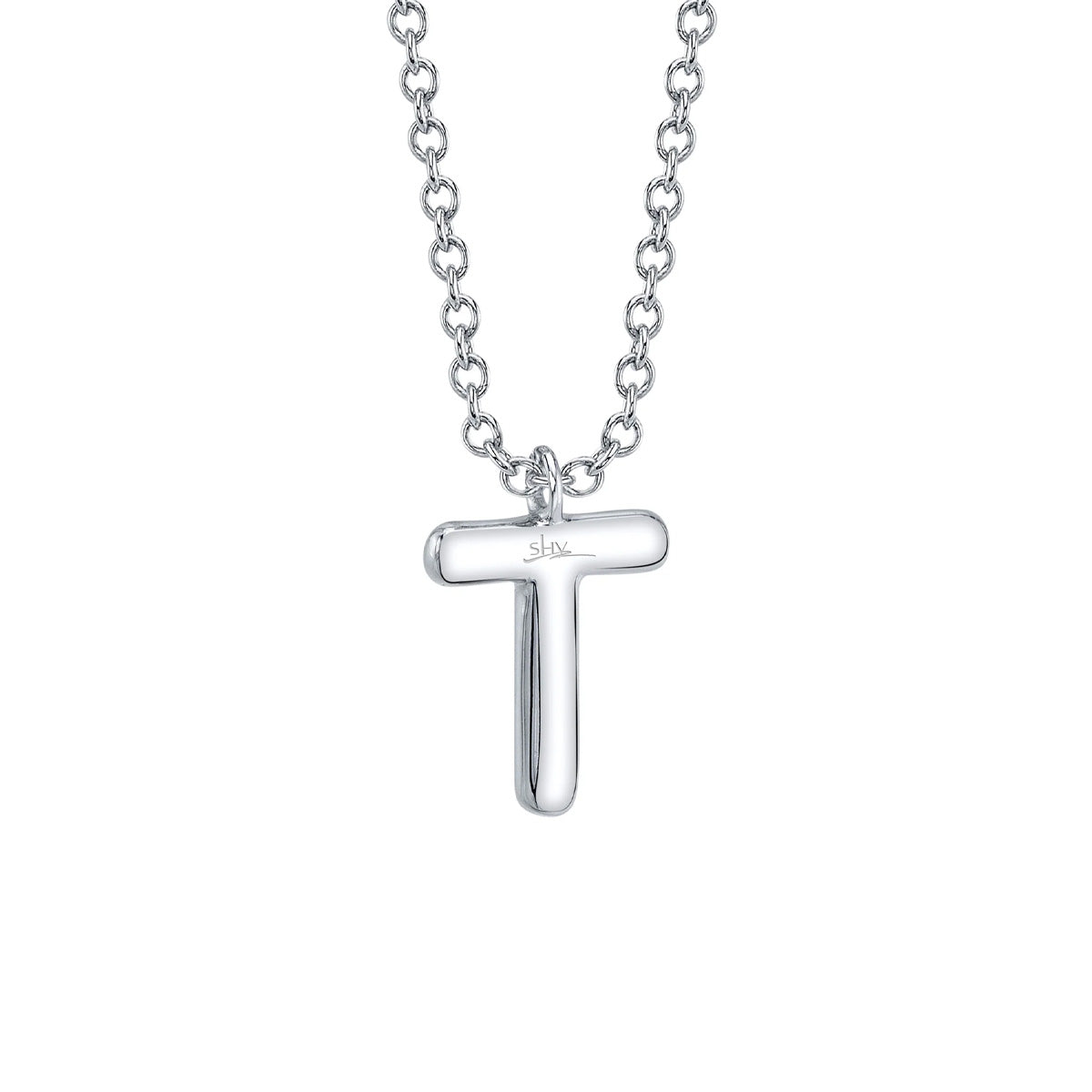 Shy Creation Kate Diamond Pave "T" Necklace