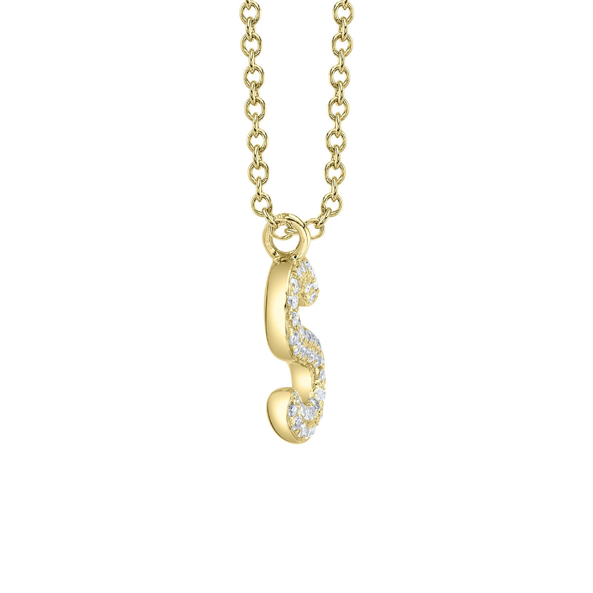 Shy Creation Kate Diamond Pave "S" Necklace