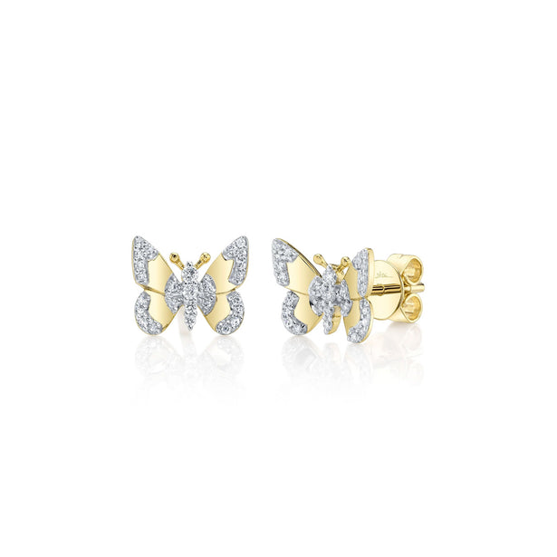 Shy Creation Kate Diamond Butterfly Stud Earrings