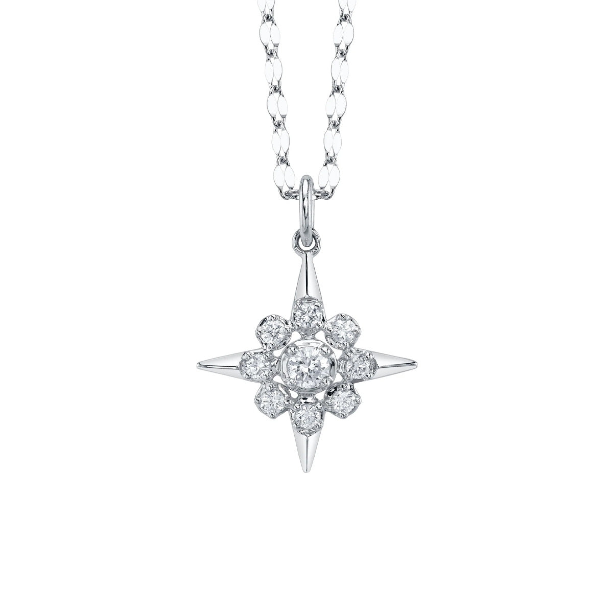 Shy Creation Kate Diamond Star Crown Setting Sparkle Chain Necklace