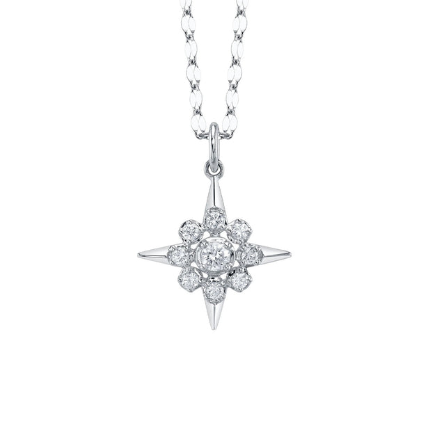 Shy Creation Kate Diamond Star Crown Setting Sparkle Chain Necklace