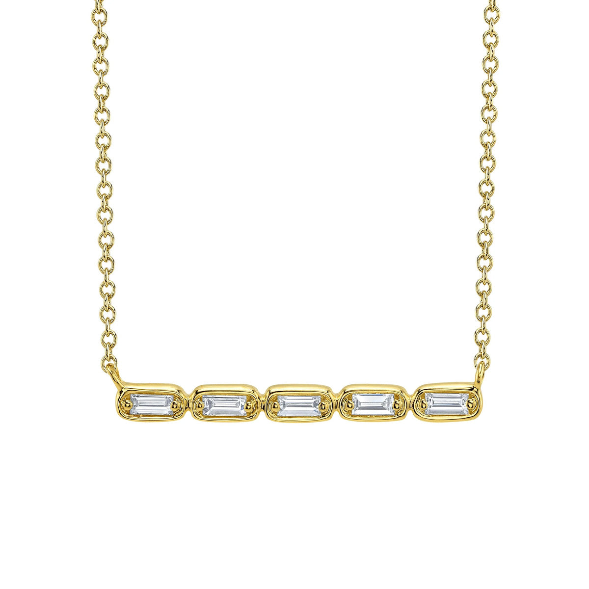 Shy Creation Kate Diamond Baguette Necklace