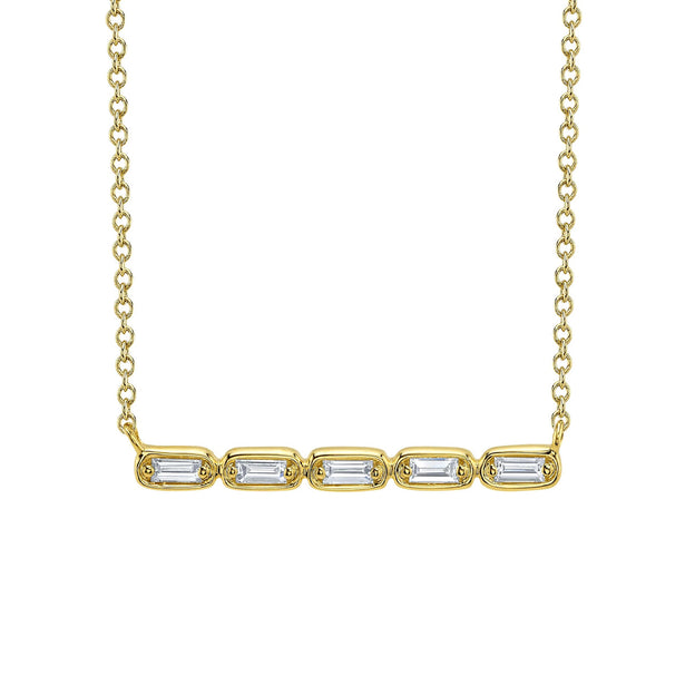 Shy Creation Kate Diamond Baguette Necklace