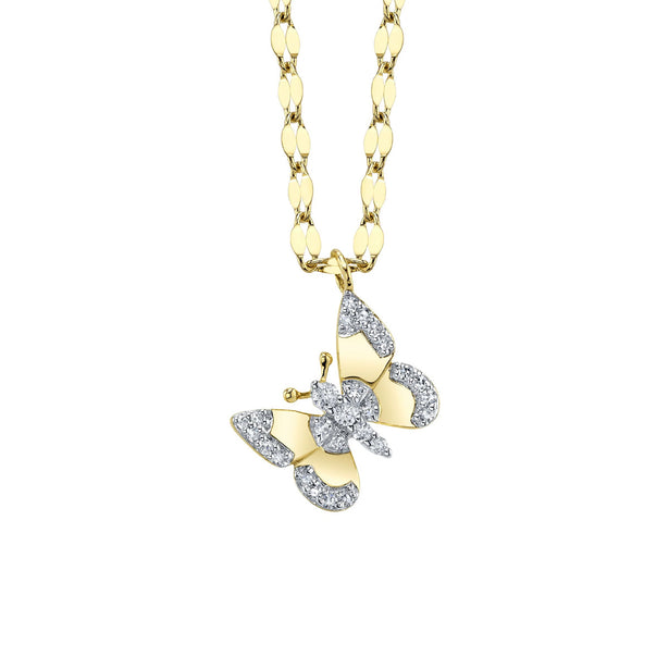 Shy Creation Kate Diamond Butterfly Sparkle Chain Necklace